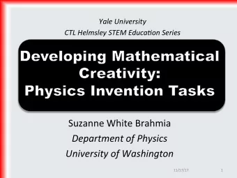 Suzanne White Brahmia  Department of Physics  University of Washington  11/17/17  1  Collabora've