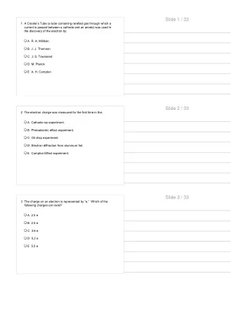 Slide 1 / 33  1 A Crookes Tube (a tube containing rarefied gas through which a  current is