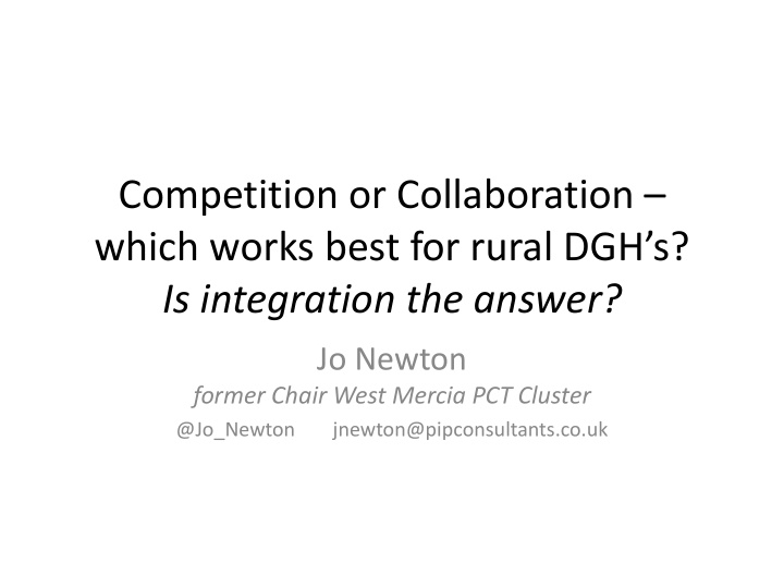 competition or collaboration