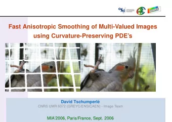 Fast Anisotropic Smoothing of Multi-Valued Images  using Curvature-Preserving PDEs  David