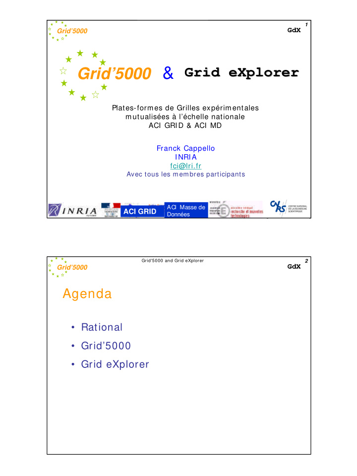 grid 5000 grid explorer explorer grid plates formes de