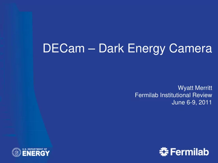 decam dark energy camera