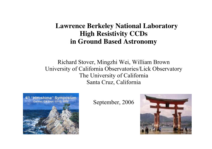 lawrence berkeley national laboratory high resistivity