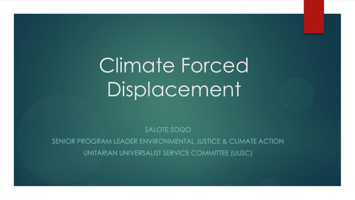 climate forced displacement