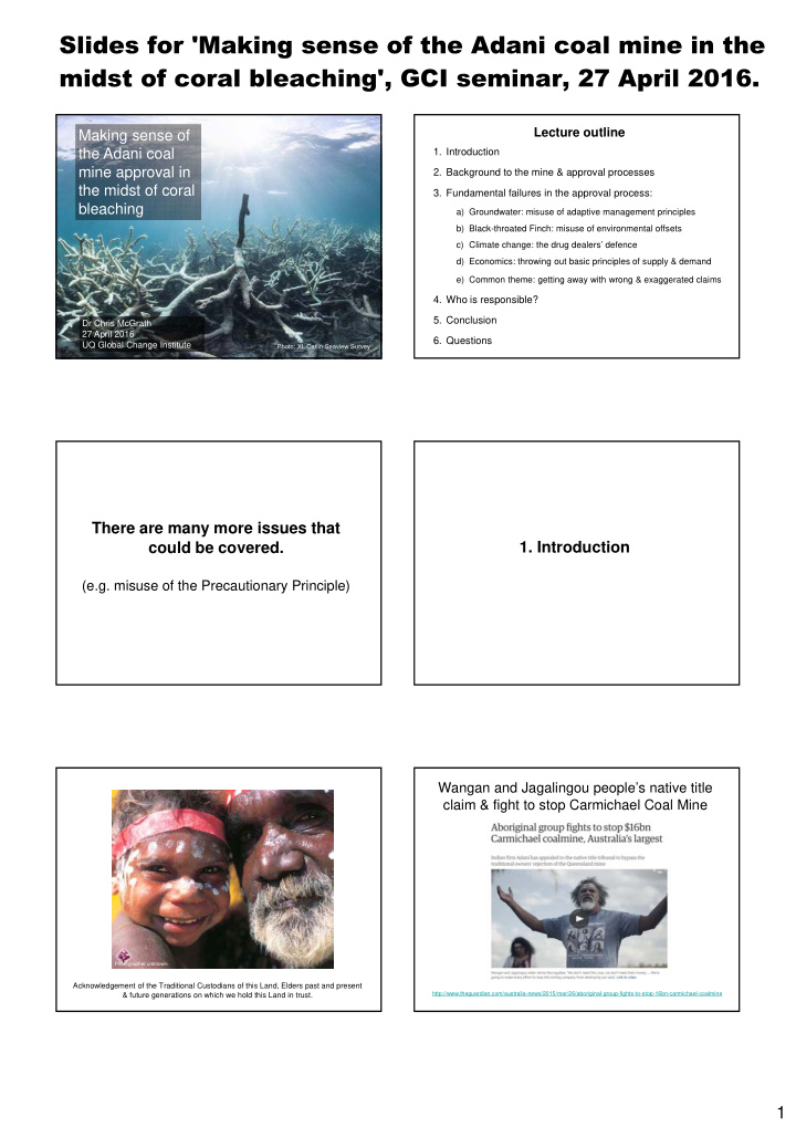 slides for making sense of the adani coal mine in the