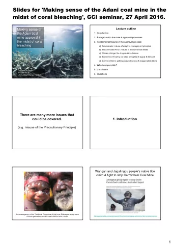 Slides for 'Making sense of the Adani coal mine in the  midst of coral bleaching', GCI seminar, 27