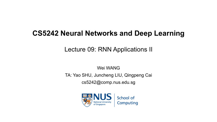 cs5242 neural networks and deep learning
