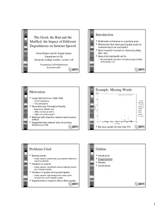 Audioconference Fixed  Audioconference Variables  Parameters  Packet loss rates  Robust Audio