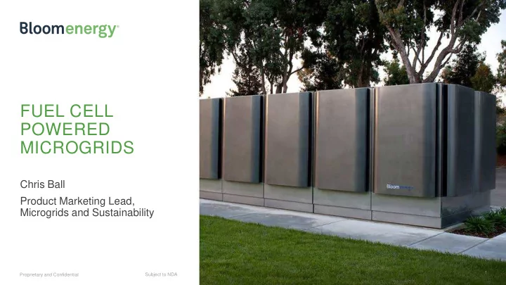 fuel cell powered microgrids