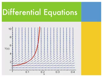 Differential Equations   Overview of differential equation   Initial value problem