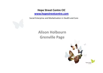 Alison Holbourn  Grenville Page  Grenville Page  Discussion  Whats happening?  Whats