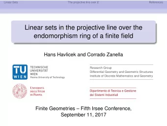 Linear sets in the projective line over the  endomorphism ring of a finite field  Hans Havlicek and
