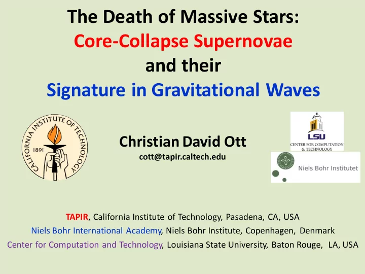 the death of massive stars
