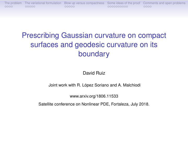 prescribing gaussian curvature on compact surfaces and