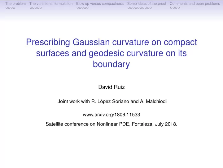 prescribing gaussian curvature on compact surfaces and