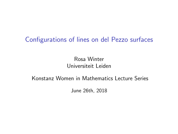 configurations of lines on del pezzo surfaces