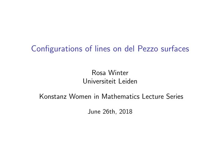 configurations of lines on del pezzo surfaces