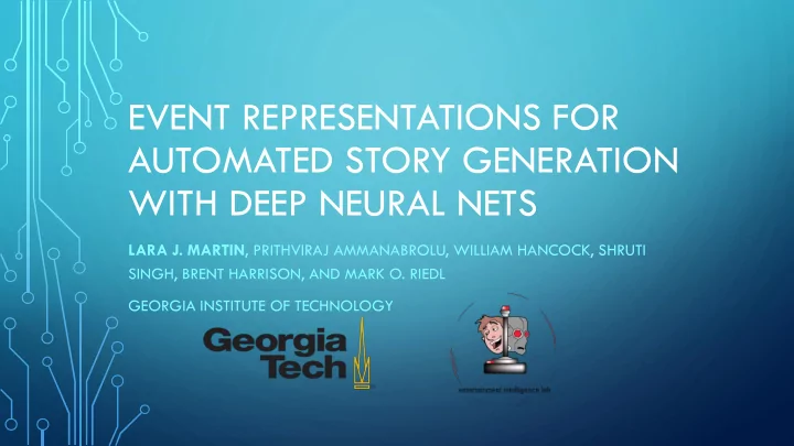 automated story generation
