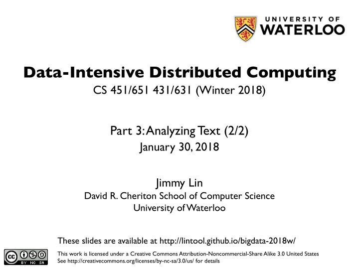 data intensive distributed computing