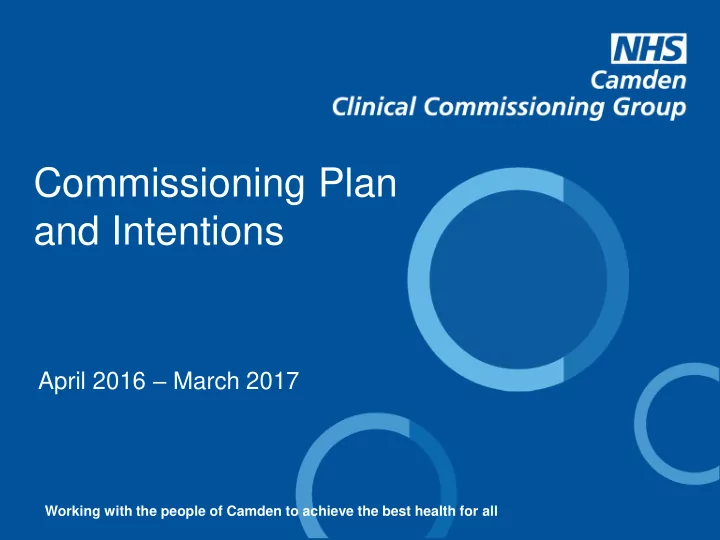 commissioning plan