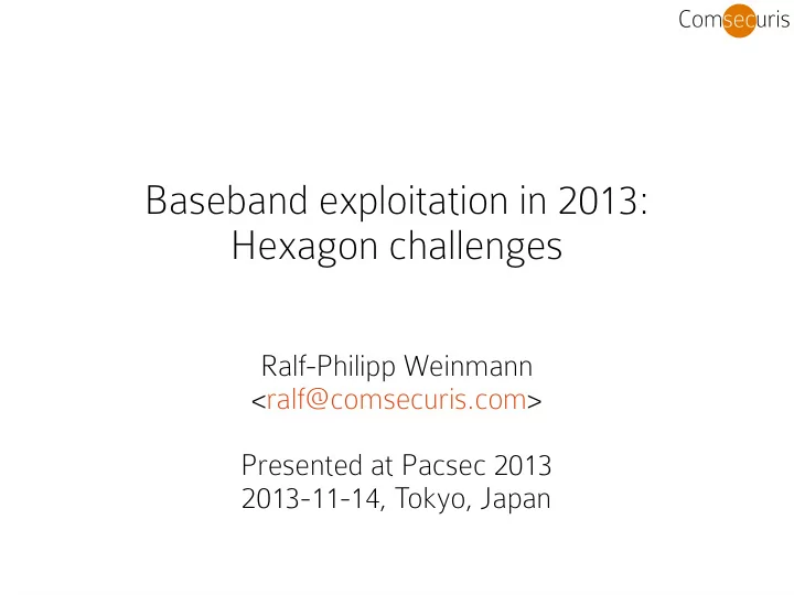 b a s e b a n d e x p l o i t a t i o n i n 2 0 1 3 h e x