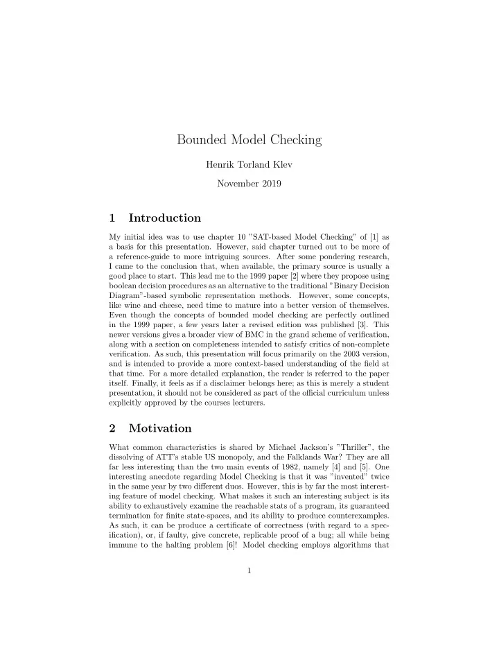 bounded model checking