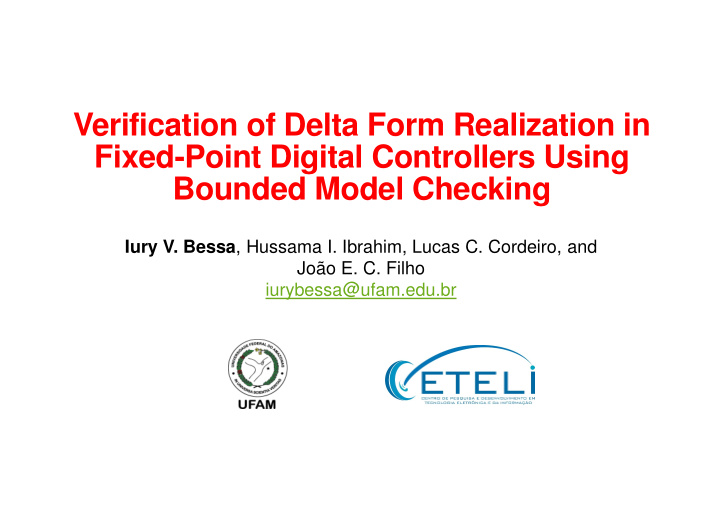 verification of delta form realization in fixed point