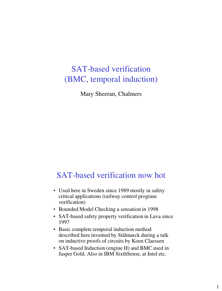 sat based verification bmc temporal induction