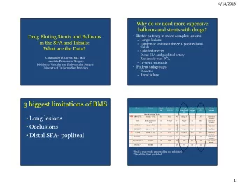 3 biggest limitations of BMS  Trial  Device  Sample  Rutherford  DM  Average  Stent  Occlusions