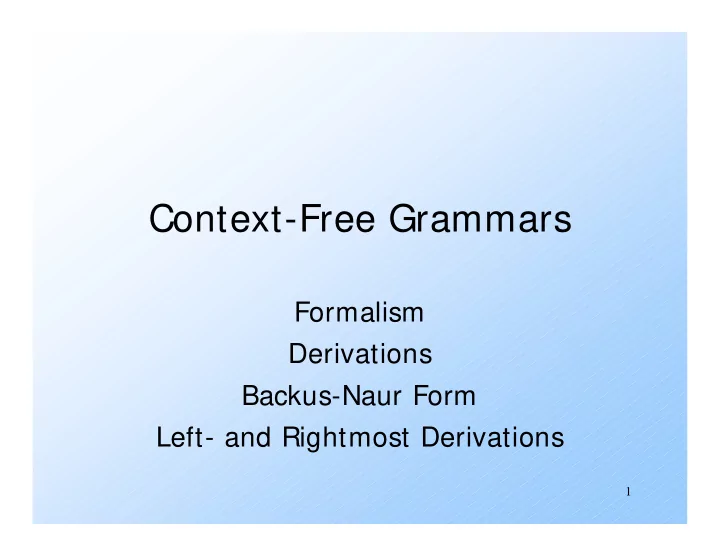 context free grammars
