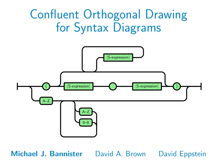 confluent orthogonal drawing for syntax diagrams