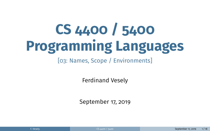 cs 4400 5400 programming languages