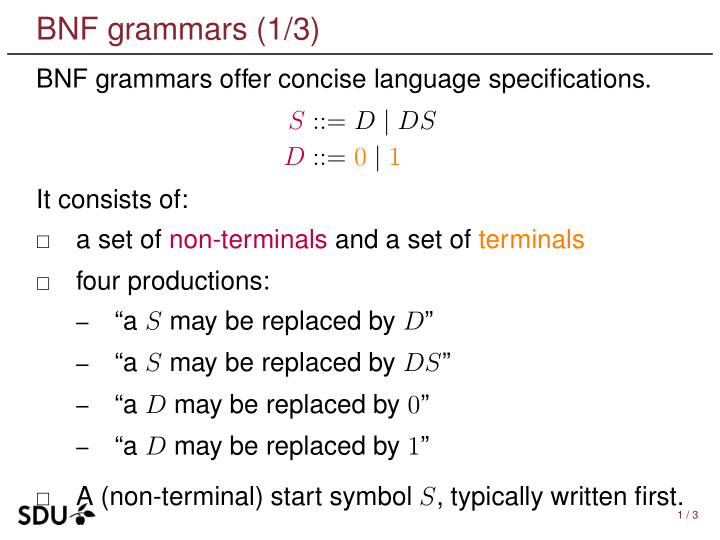 bnf grammars 1 3