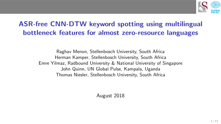 asr free cnn dtw keyword spotting using multilingual