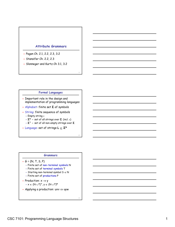 csc 7101 programming language structures 1