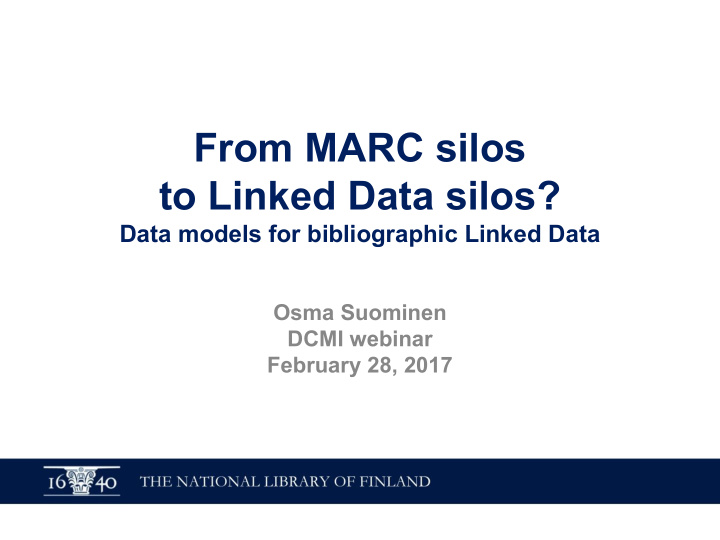 from marc silos to linked data silos