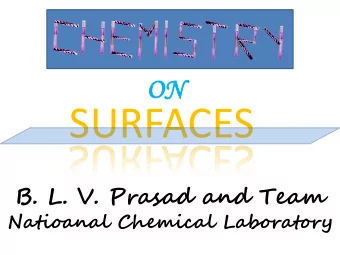 SURFACES  B. L. V. Prasad and Team  Natioanal Chemical Laboratory  What is Surface?  IUPAC