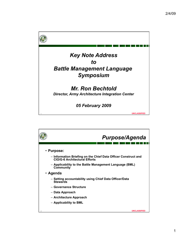 key note address to battle management language symposium