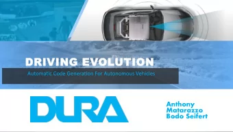 DRIVING EVOLUTION  Automatic Code Generation For Autonomous Vehicles  Anthony  Matarazzo  Bodo