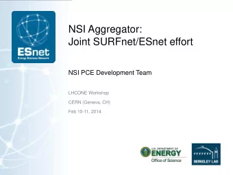 NSI Aggregator:  Joint SURFnet/ESnet effort  NSI PCE Development Team  LHCONE Workshop  CERN