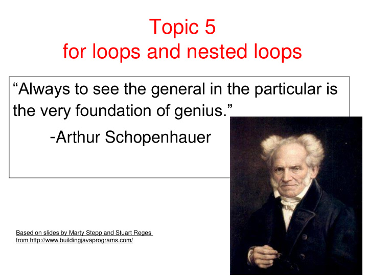 topic 5 for loops and nested loops