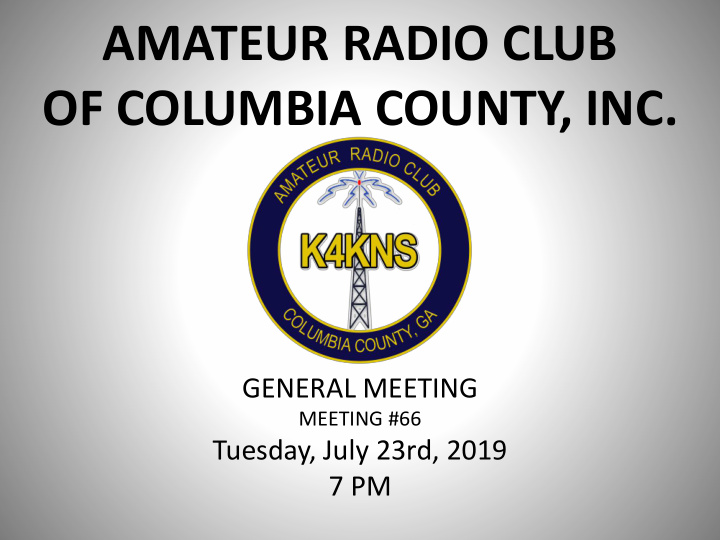 amateur radio club of columbia county inc