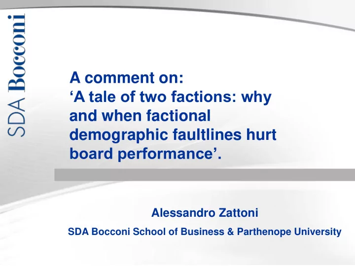 a comment on