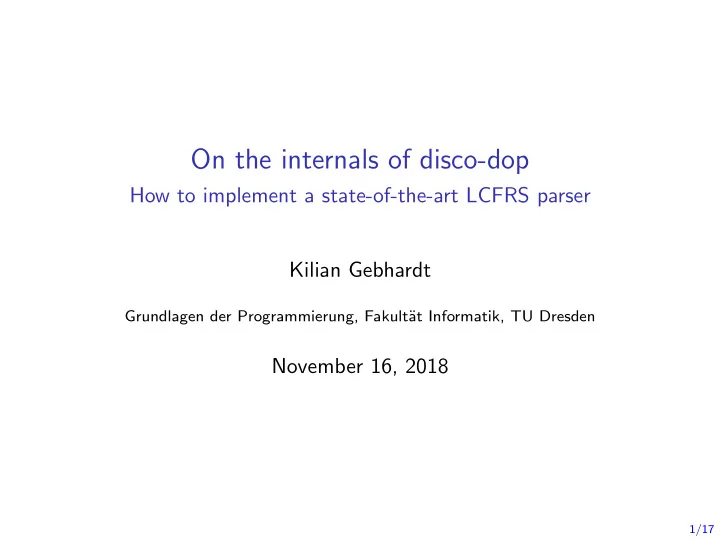 on the internals of disco dop