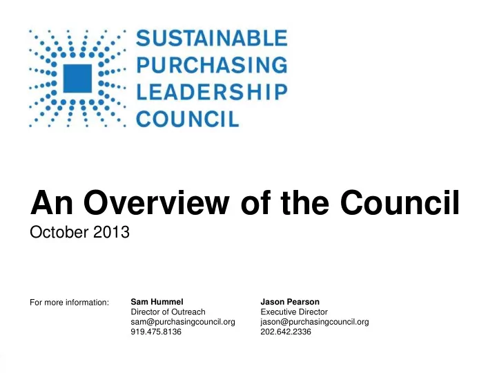 an overview of the council