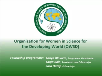 Organiza(on  for  Women  in  Science  for      the  Developing  World