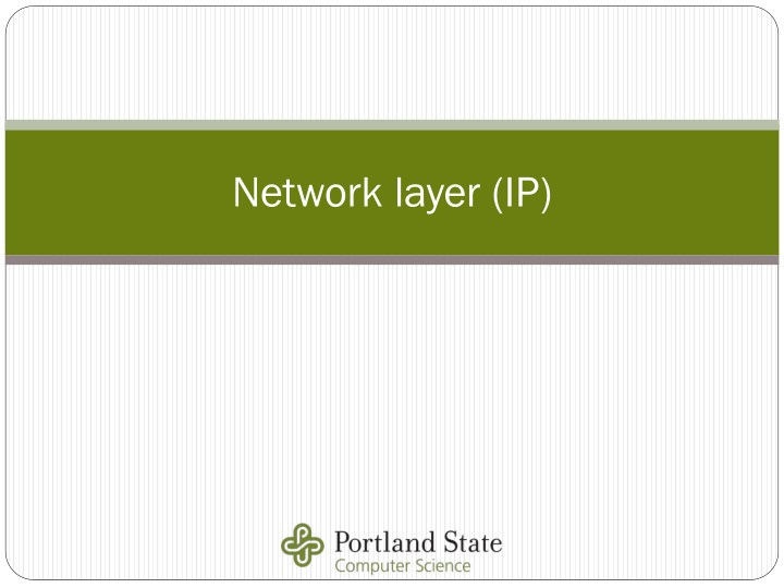 network layer ip netw etwor ork k layer er