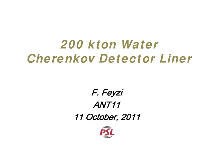 200 kton water cherenkov detector liner