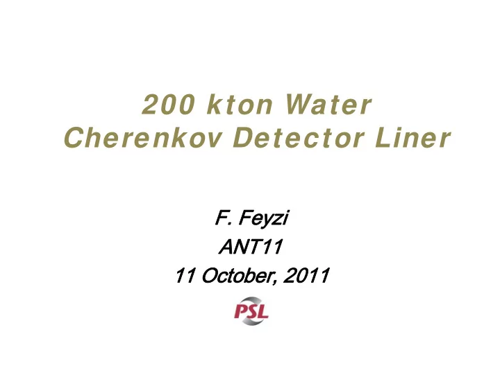 200 kton water cherenkov detector liner