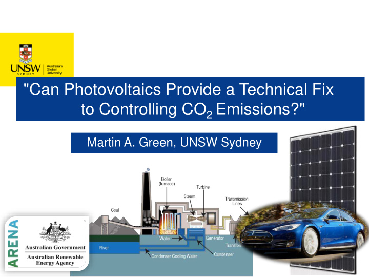 can photovoltaics provide a technical fix to controlling